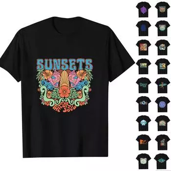 Футболка Графический Текст Бассейн 3D Печать Уличный Повседневный Короткий Рукав Печатный Базовый Топы L чёрный