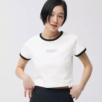 Футболка GU by Uniqlo Graphic Bicolor Mini с коротким рукавом +EC