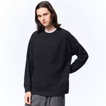 Футболка GU by Uniqlo Heavyweight с круглым вырезом и длинными рукавами
