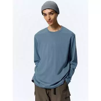 Футболка Gu By Uniqlo из мягкого хлопка с круглым вырезом и длинными рукавами 39 DARK BROWN/XS