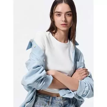 Футболка Gu By Uniqlo Rib Mini 01 OFF WHITE/XS