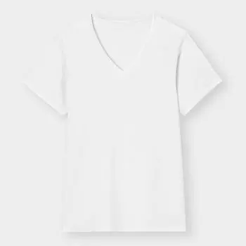 Футболка GU by Uniqlo Style Dry с V-образным вырезом и короткими рукавами 00 WHITE/XS