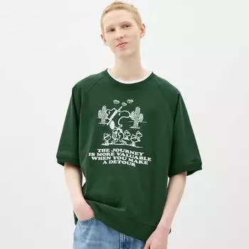 Футболка GU by Uniqlo Sweat Tee с рукавом 5 минут Peanuts 4