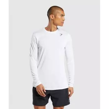 Футболка Gymshark Arrival с длинным рукавом белая A2a1h Wbbm XS