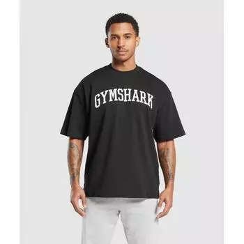 Футболка GYMSHARK Collegiate, черная A7A4E BB2J S