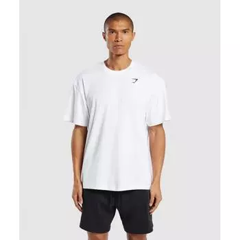 Футболка GYMSHARK Essential Oversized, белая A1A3E WBBM XS