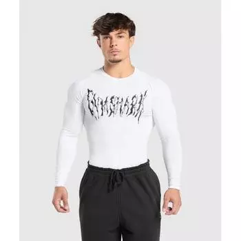 Футболка Gymshark Graphic Baselayer с длинным рукавом белая A1b8b Wb57 3XL