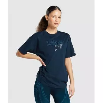 Футболка GYMSHARK GS x Analis темно-синяя B1B9K UB9N