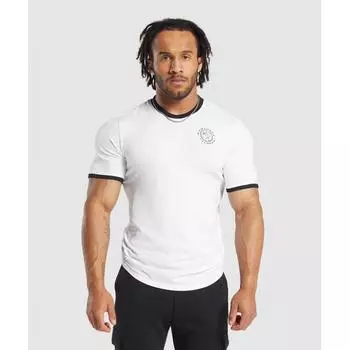 Футболка GYMSHARK Legacy Ringer белая черная A1B5D WB86 XS