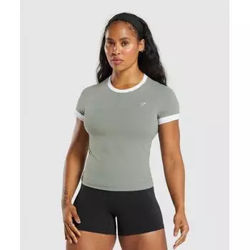 Футболка GYMSHARK Lifting Baby, зеленая, белая, B7A1U ECLT XXS