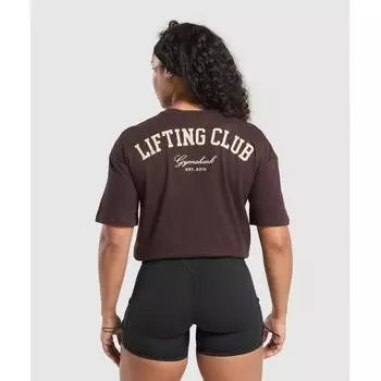 Футболка Gymshark LifTing Club Oversized Heritage Brown B2b2n Ncnz XS