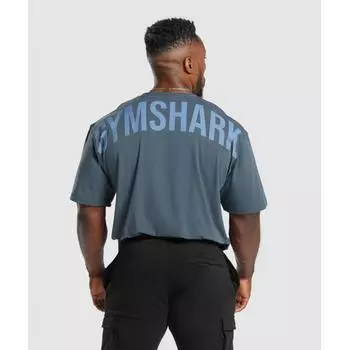 Футболка GYMSHARK Power Титановый синий A4A9Q UCMQ S