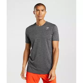 Футболка GYMSHARK прибытия Marl, черный силуэт, серый Marl A2A1I BBM5 XXL