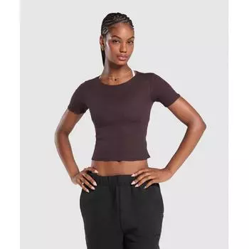 Футболка Gymshark Rib T Brown Marl B6a8e Ncrn XXS