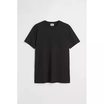 Футболка H&M Slim Fit из хлопка премиум-класса, цвет черный