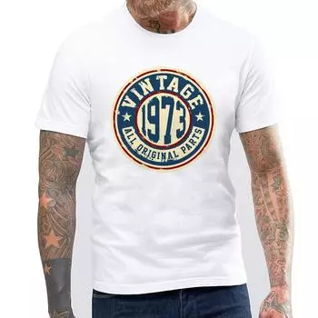 Футболка Harajuku Street Clothing Хлопковая мужская футболка Топы Винтаж 1973 Все оригинальные детали XS белый