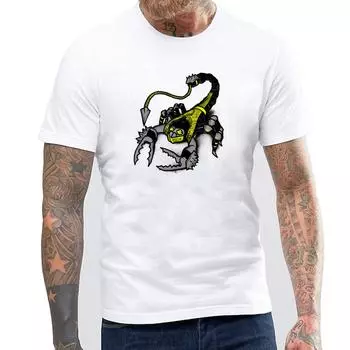 Футболка Harajuku, уличная одежда, белая хлопковая мужская футболка, топы с круглым вырезом Realer Scorpion S белый