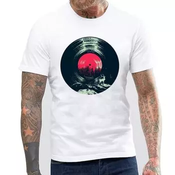 Футболка Harajuku, уличная одежда, белая хлопковая мужская футболка, топы с круглым вырезом, виниловый олень S белый