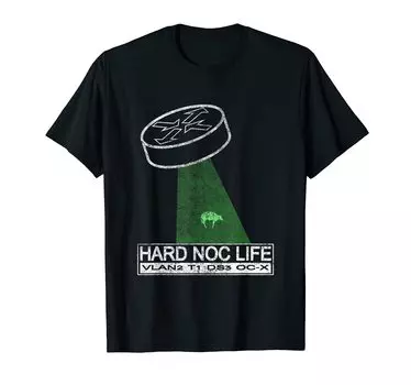Футболка Hard NOC Life Router UFO Cow Technician Gift for Engineers чёрный