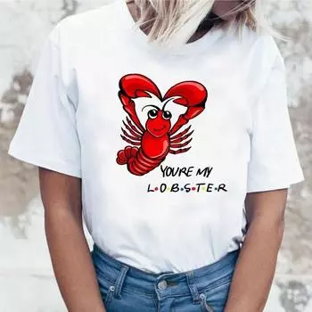 Футболка Harujuku Kawaii Friends Tv Женская футболка в корейском стиле с рисунком Ulzzang 90-х Friends Tv L белый