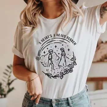 Футболка Heart s A Heavy Burden Футболки Миядзаки Футболки с коротким рукавом с графическим принтом Ретро-футболка с забавным аниме-дизайном Топы Howls Castle S серый