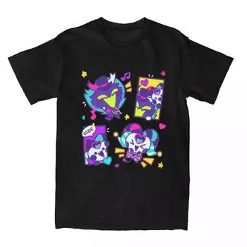 Футболка Helluva Cartoon Boss Casual Футболки с коротким рукавом и круглым вырезом Хлопковая одежда Футболки Ozzie and Fizz Chibi Valentines для мужчин S бежевый