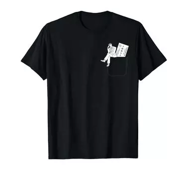 Футболка Хироши Шин-тян с цветным карманом чёрный