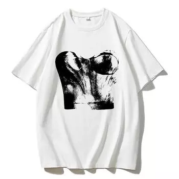 Футболка Hirsionsan Harajuku с графическим принтом, женская летняя хлопковая мягкая футболка с коротким рукавом, женские свободные топы Higt Street Gothic S