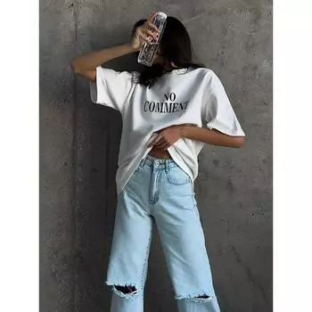 Футболка Hirsionsan с буквенным принтом, женская летняя хлопковая мягкая футболка с коротким рукавом, женская футболка большого размера Higt Street M белый