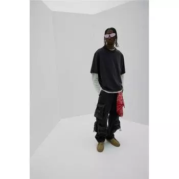 Футболка HM Boxy FiT Washed черного цвета XS