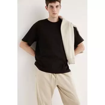 Футболка HM Loose Fit Sleek Look, коричневая XS