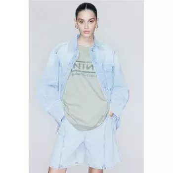 Футболка HM Oversize Printed T Shirt Dusty Green Nine Inch Nails