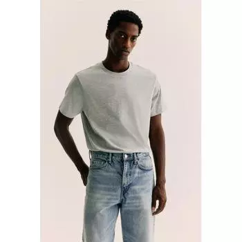 Футболка HM Regular Fit, цвет серый меланж XS