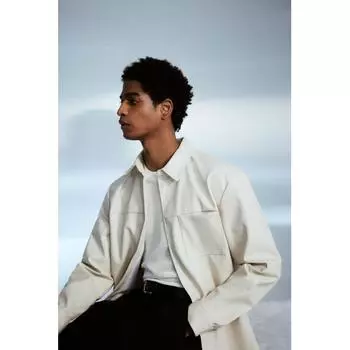 Футболка HM Regular Fit Hole Knit белая XS