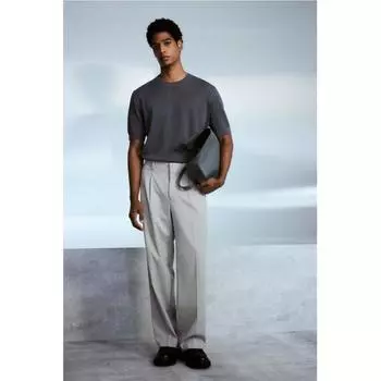 Футболка HM Regular Fit Hole Knit темно-серая XS