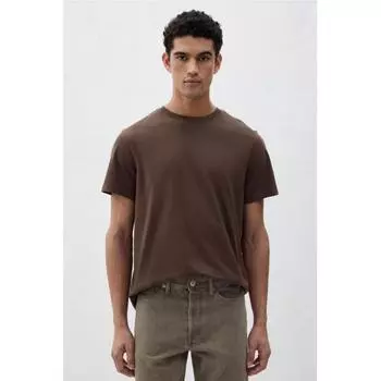 Футболка HM Regular Fit, коричневая L