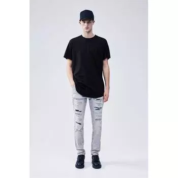 Футболка HM Regular Fit Long, черная XS