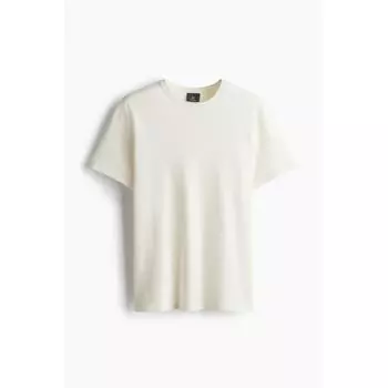 Футболка HM Regular Fit Pique кремового цвета XL