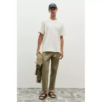 Футболка HM Regular Fit с вафельной текстурой, кремовая XS