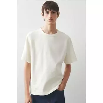 Футболка HM Regular Fit с вафельной текстурой, кремовая XS