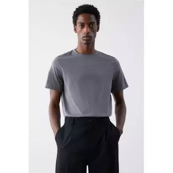 Футболка HM Regular Fit, темно-серая XS