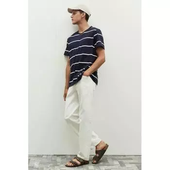 Футболка HM Regular Fit Темно-синяя полоска XS