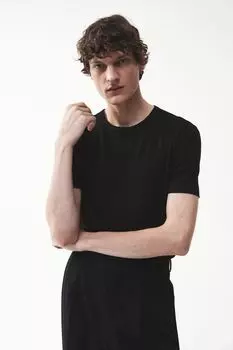 Футболка HM slim fit черная XS