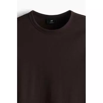 Футболка HM slim fit из хлопка темно-коричневого цвета S