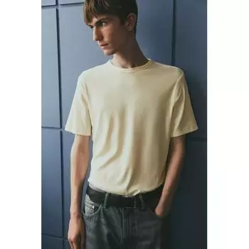 Футболка HM slim fit в рубчик, белая XS