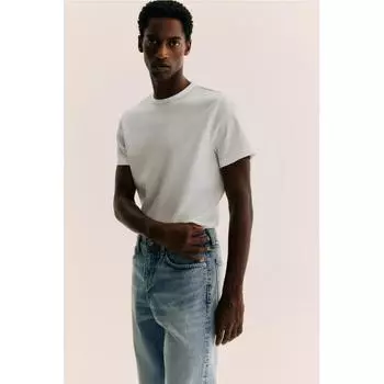 Футболка HM slim fit в рубчик, белая XXL