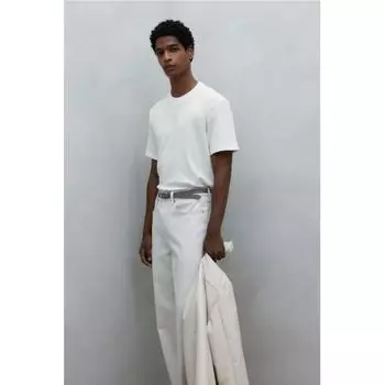 Футболка HM TexTured Regular Fit, белая XS