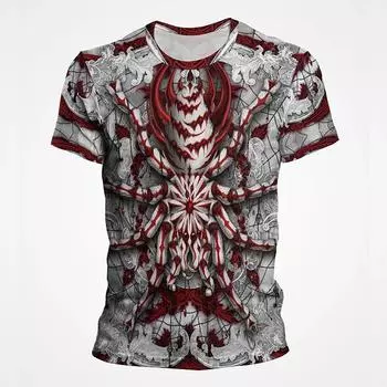 Футболка Horror ArtStation Spiders с графическим принтом для мужчин, короткие рукава с принтом в виде пауков для детей, классная уличная футболка S белый