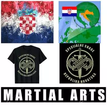 Футболка хорватского спецназа армии Хорватии патриота MMA Kick Boxing UFC Muay Thai в стиле ретро с 3D-принтом для мужчин и женщин унисекс с коротким рукавом и круглым вырезом S