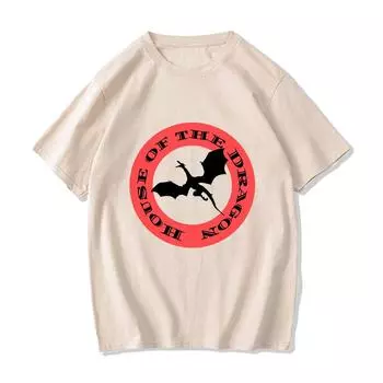 Футболка House Of The Dragon, женские и мужские большие футболки, высококачественные футболки с короткими рукавами из 100% хлопка XS белый